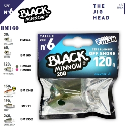 Fiiish Black Minnow BM200/6 1X Jig Head - Fiiish