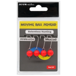Hanfish Moving Ball Red UV #8 Mafsallı Jig Head - Hanfish