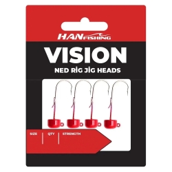 Hanfish Vision Ned Rig Red #2 Jig Head - Hanfish