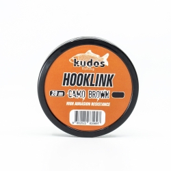 Kudos Hooklink Camo Brown 20m Leader - Kudos